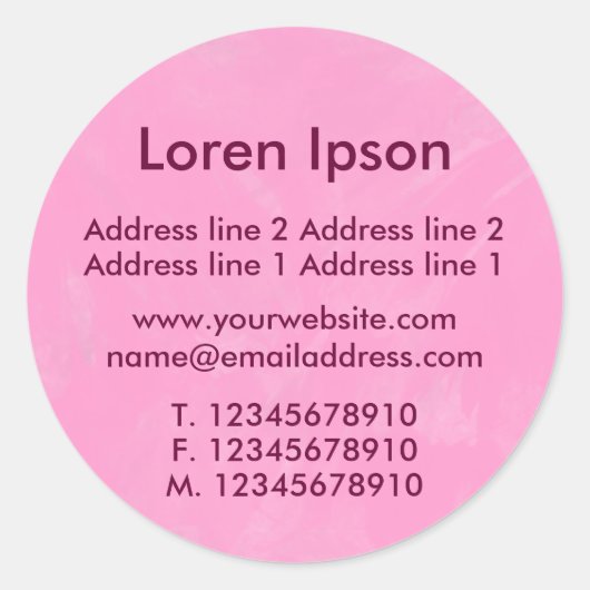 Penseelroze zaken / Profiel Ronde Sticker (Voorkant)