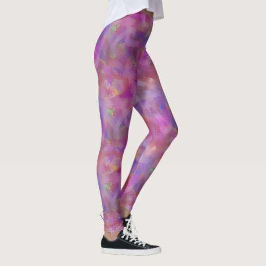 Penseelschildereffect paarse Yoga-Leggings Leggings (Rechts)