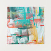 Penseelschilderij. Het artistieke canvas mengt uni Wandkleed (Voorkant (horizontaal))