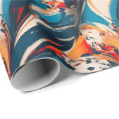 Penseelschilderpatroon Cadeaupapier (Rol Hoek)