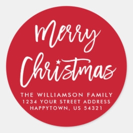 Penseelschrijver Snede Kerst van de Kerst van de B Ronde Sticker