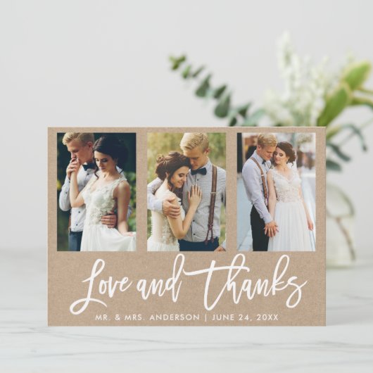 Penseelscript 3 Fotobruiloft Bedankt Kraft (Staand voorkant)