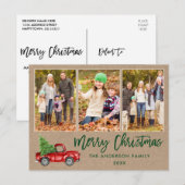 Penseelscript 3 Fotokersttruck Kraft Briefkaart (Voorkant / Achterkant)