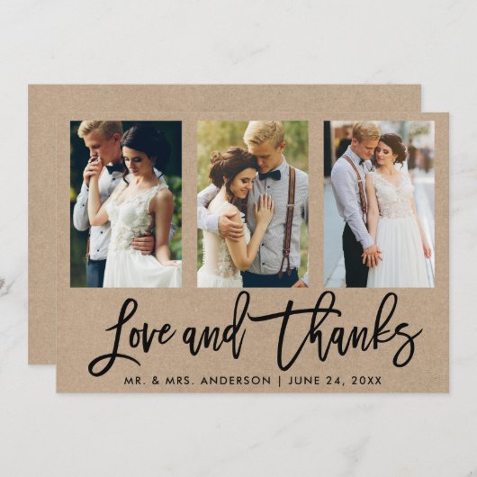 Penseelscript 3 Fotoweddenschap en Bedankt Kraft (Voorkant / Achterkant)