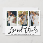 Penseelscript 3 Fotoweddenschappen en Bedankt (Voorkant)