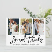 Penseelscript 3 Fotoweddenschappen en Bedankt (Staand voorkant)