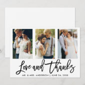 Penseelscript 3 Fotoweddenschappen en Bedankt (Voorkant / Achterkant)