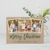 Penseelscript 3 kerstkraft voor fotoserie feestdagenkaart (Staand voorkant)