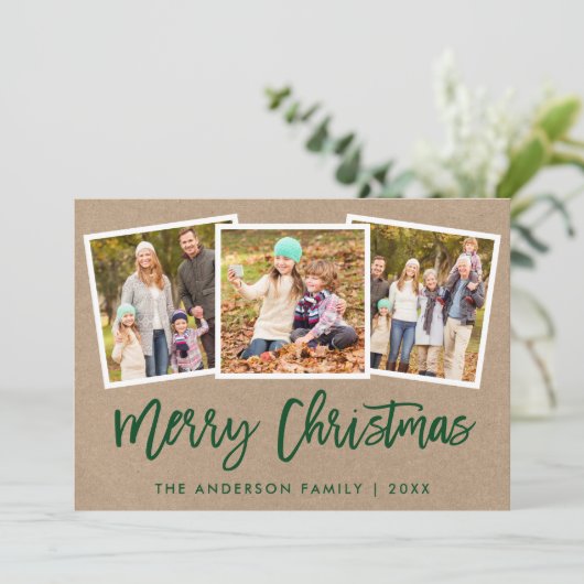 Penseelscript 3 kerstkraft voor fotoserie feestdagenkaart (Staand voorkant)