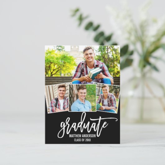 Penseelscript 4 Aankondiging van Afstuderen foto's (Staand voorkant)