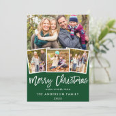 Penseelscript 4 Fotografie groene kerst Kaart SB (Staand voorkant)