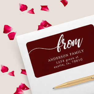 Penseelscript Achternaam Bourgondië Retouradres Etiket