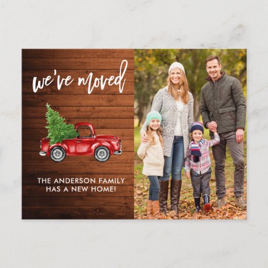 Penseelscript bijtend adres Rode vrachtwagen foto  Briefkaart (Voorkant)