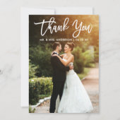 Penseelscript bruiloft Foto Kraft Hartelijk dank K Kaart (Voorkant)