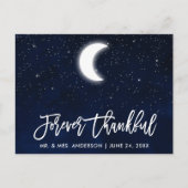 Penseelscript Celestial Wedding Forever Thankful Briefkaart (Voorkant)