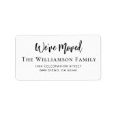 penseelscript dat we het nieuwe adreslabel hebben etiket (Voorkant)