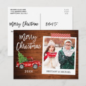 Penseelscript directe foto's met kerstmis briefkaart (Voorkant / Achterkant)
