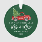 Penseelscript Eerste Kerst  Truck Ornament (voorkant)