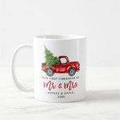 Penseelscript Eerste Kerstmis, Mrs Red Truck Koffiemok (Links)