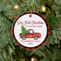 Penseelscript Eerste Kerstmis Nieuwe Home Truck Ps