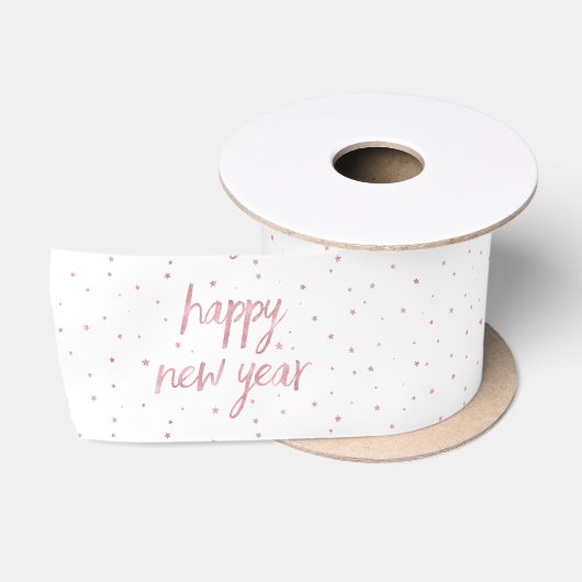Penseelscript Faux Roos Gold Glitter Satijnen Lint (Spoel)