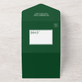 Penseelscript foto groen in één kerstkaart all in one uitnodiging (Buitenkant)