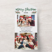 Penseelscript foto groen in één kerstkaart all in one uitnodiging (Binnen)