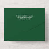 Penseelscript foto groen in één kerstkaart all in one uitnodiging (Achterkant)