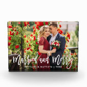 Penseelscript, gehuwd en versierd fotohuwelijk fotoblokken (Voorkant)