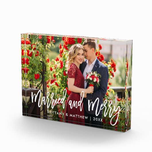 Penseelscript, gehuwd en versierd fotohuwelijk fotoblokken (Rechts)