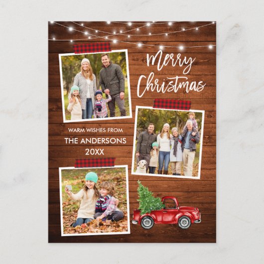 Penseelscript geplakt tapedrukhouten lantaarns briefkaart (Voorkant)