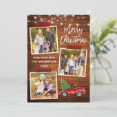 Penseelscript geplakt tapedrukhouten lantaarns feestdagenkaart (Staand voorkant)