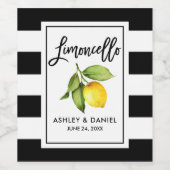 Penseelscript Gestreepte Limoncello Citroenlabels Wijn Etiket (Enkel label)