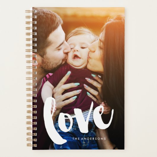 Penseelscript "Love" Overlay Foto Planner (Voorkant)