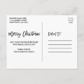 Penseelscript Merry-kerstfamilie 5 Fotorood Briefkaart (Achterkant)