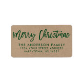 Penseelscript Merry kerstkraft Green Etiket (Voorkant)