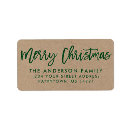 Penseelscript Merry kerstkraft Green Etiket