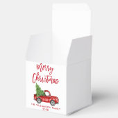 Penseelscript Merry Kerstmis  Red Truck Bedankdoosjes (Geopend)