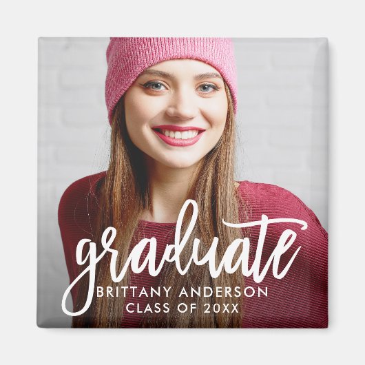 Penseelscript Modern Afstuderen Aankondigingsplein Magneet (Voorkant)