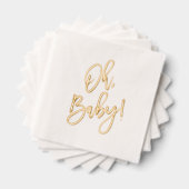 Penseelscript Oh Baby shower Folie Servetten (Insitu (Gestapeld))