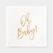 Penseelscript Oh Baby shower Folie Servetten (Voorkant)