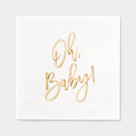 Penseelscript Oh Baby shower Folie Servetten