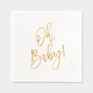 Penseelscript Oh Baby shower Folie Servetten
