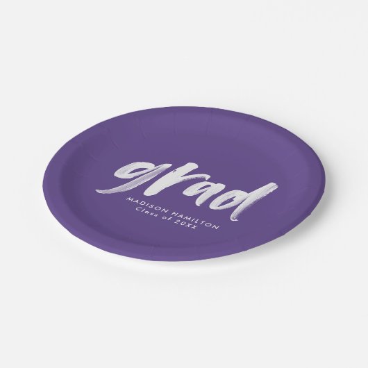 Penseelscript Paars Afstuderen Papieren Bordje (Gekanteld)