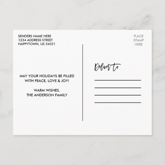 Penseelscript Prettige feestdagen Craft Tape Green Briefkaart (Achterkant)