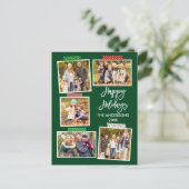 Penseelscript Prettige feestdagen Craft Tape Green Briefkaart (Staand voorkant)