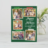 Penseelscript Prettige feestdagen Craft Tape Green Feestdagenkaart (Staand voorkant)
