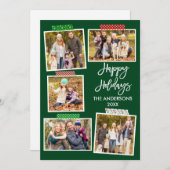 Penseelscript Prettige feestdagen Craft Tape Green Feestdagenkaart (Voorkant / Achterkant)