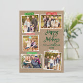 Penseelscript Prettige feestdagen Craft Tape Kraft Feestdagenkaart (Staand voorkant)