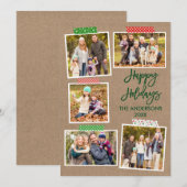 Penseelscript Prettige feestdagen Craft Tape Kraft Feestdagenkaart (Voorkant / Achterkant)